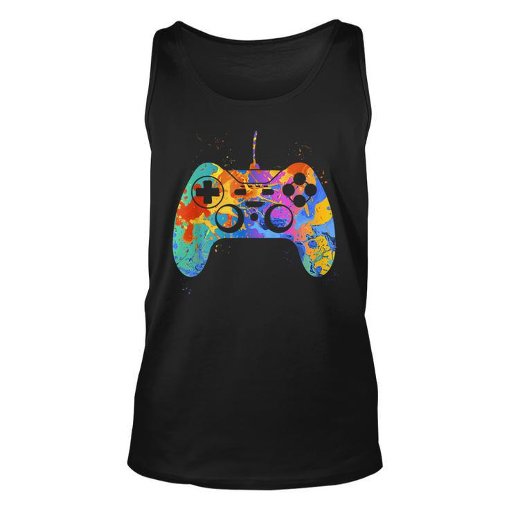 Colorful Gamer Graphic Gaming Controller Graphic Tank Top
