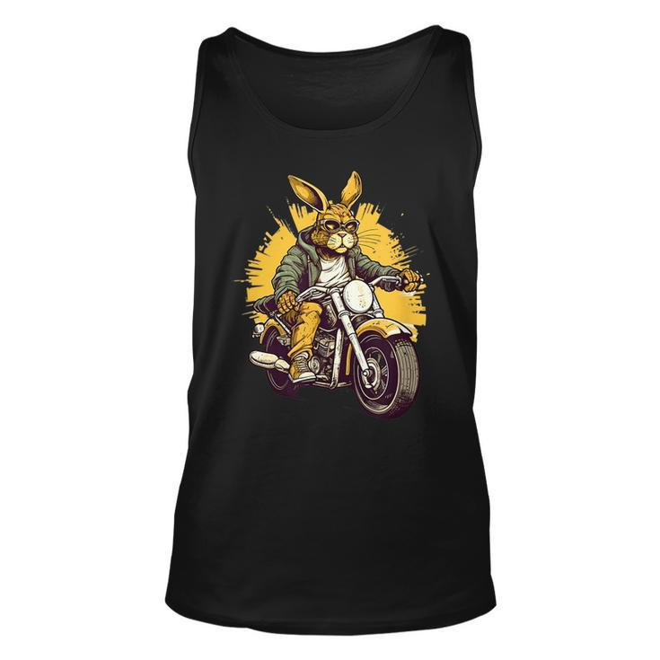 Cool Rabbit Motorcycle Rider Wild Hare Biker Biker Tank Top
