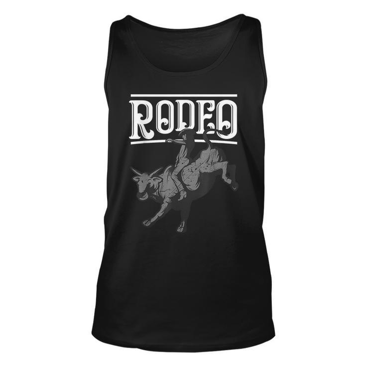 Cool Rodeo Funny Bull Rider Cowboy Cattle Ride Lover Outfit Unisex Tank Top