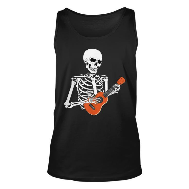 Cool Ukulele Skeleton Playing Guitar Instrument Halloween Tank Top