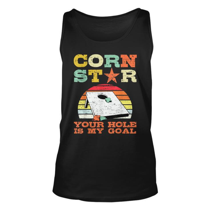 Corn Star Your Hole Is My Goal Vintage Cornhole Player Tank Top