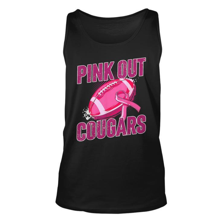 Cougars Pink Out Football Tackle Breast Cancer Tank Top