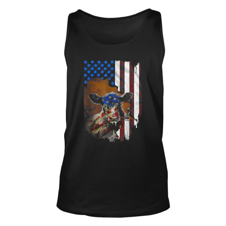 Cow American Flag Cows Lover Gift Xmas Gift  Unisex Tank Top