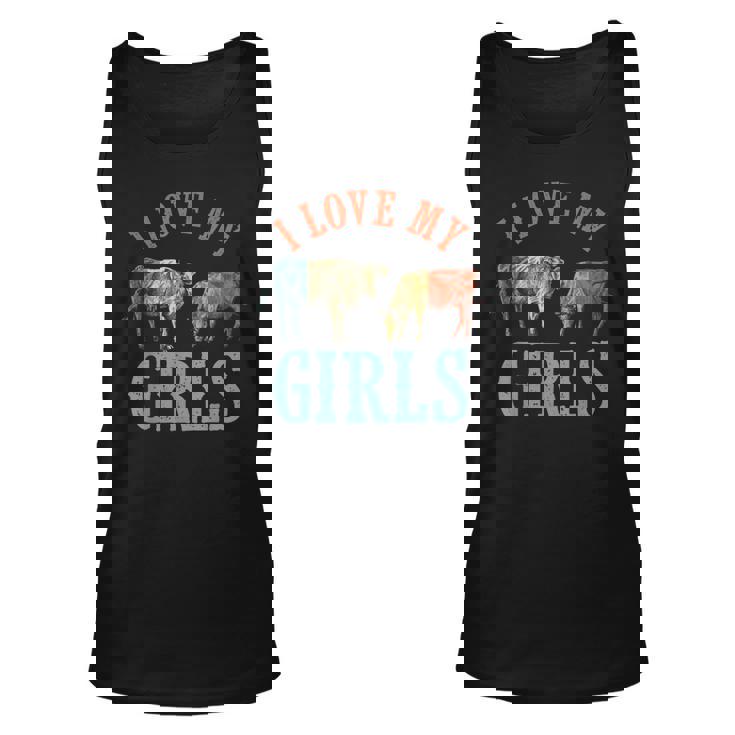 Cow & Heifer I Love My Girls Cow Farmer Animal Cattle Tank Top