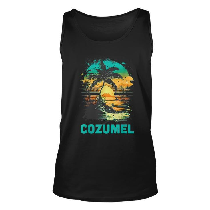 Cozumel Mexico Tropical Sunset Beach Souvenir Vacation  Unisex Tank Top