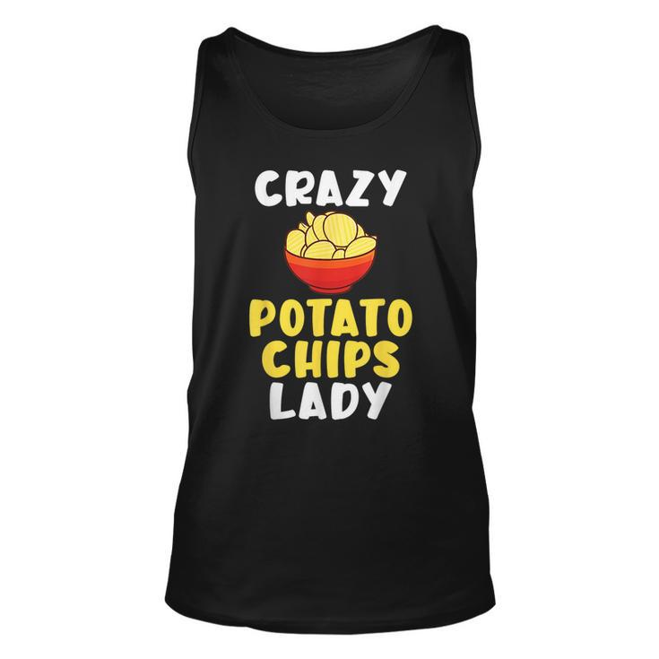 Crazy Potato Chips Lady  Unisex Tank Top