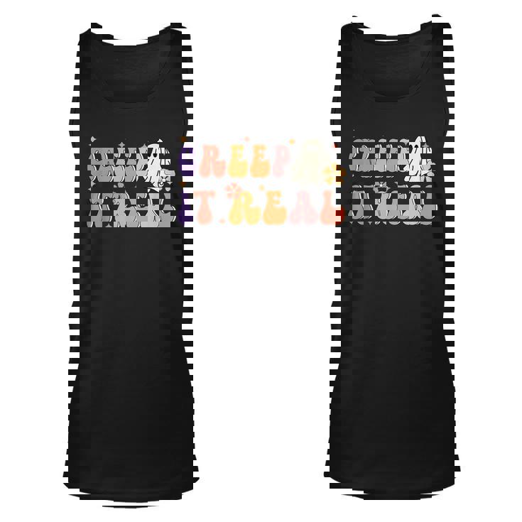 Creep It Real Halloween Groovy Vintage Ghost Halloween IT Tank Top