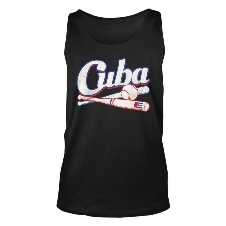 Cuban Baseball Fan Team Cuba Distressed Vintage Flag Graphic Tank Top