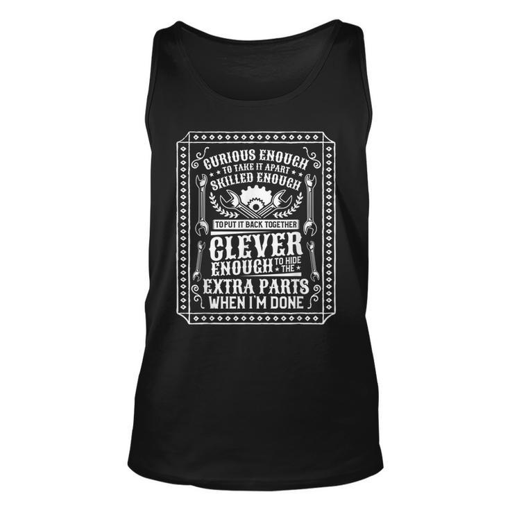 Curious Enough To Take It Apart Car Auto Mechanic Engineer Tank Top