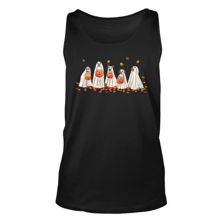 Cute Dog Dressed As Ghost Halloween Boo Dog Lover Tank Top