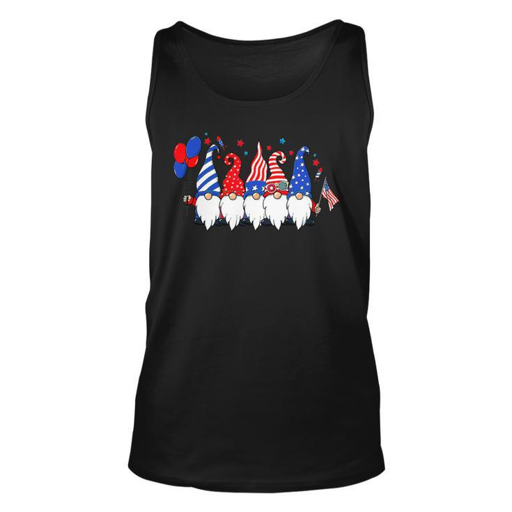 Cute Gnomes American Usa Flag Patriotic Happy 4Th Of July 1 Unisex Tank Top