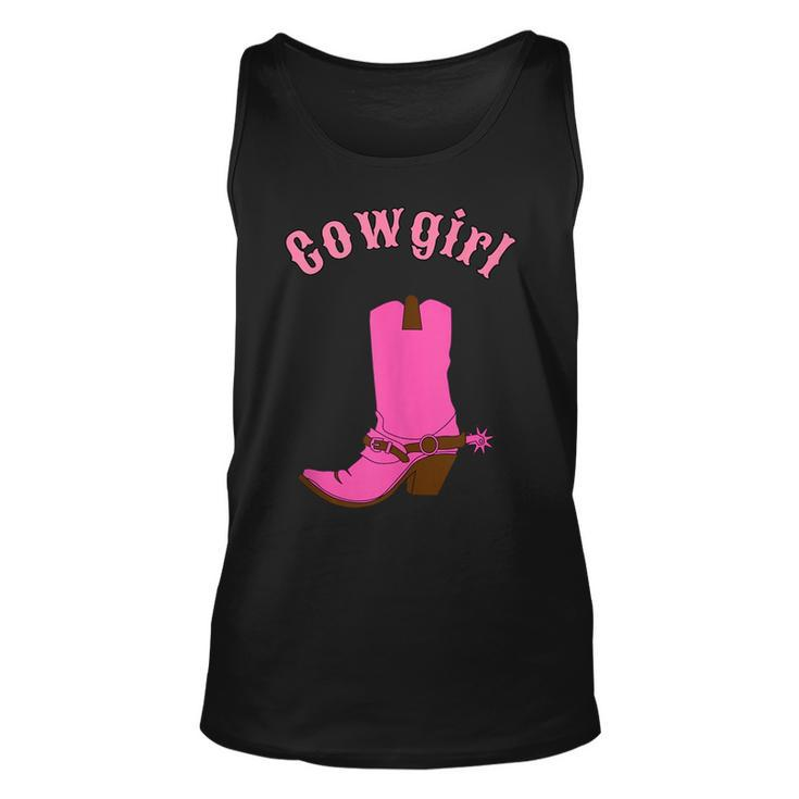 Cute Pink Cowgirl Boot Gift Unisex Tank Top