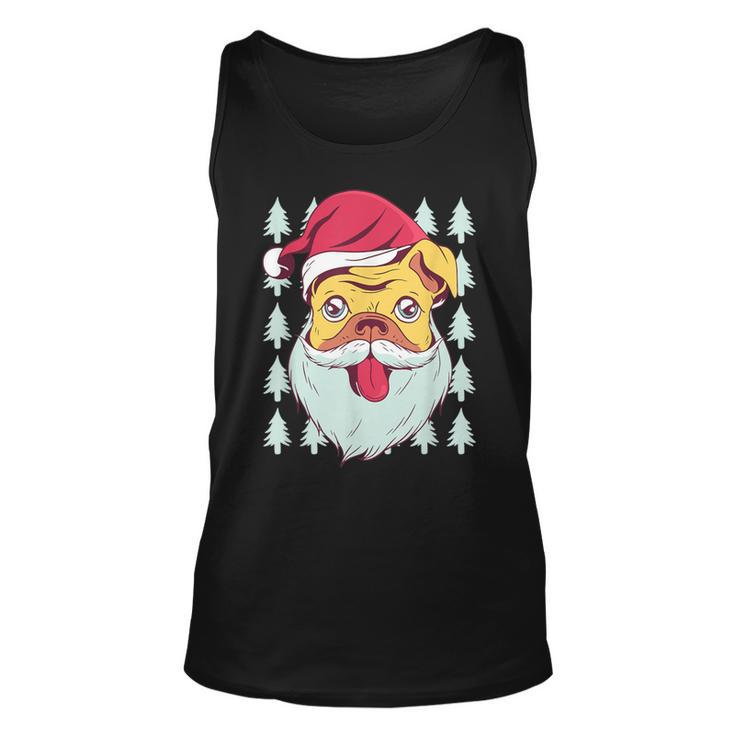 Cute Pug Santa Dog Ugly Christmas Sweater Meme Tank Top