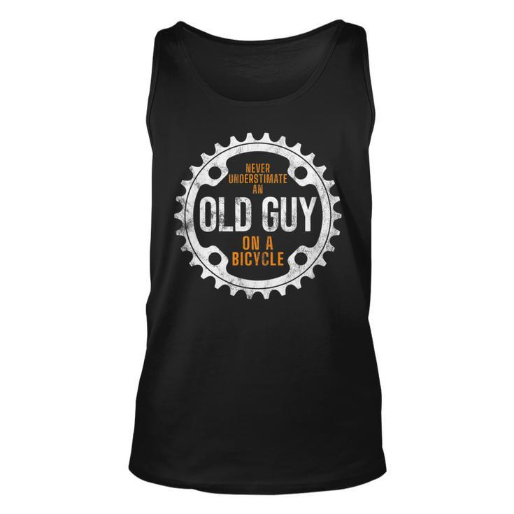 Cycling Never Underestimate An Old Guy On A Bicycle Tank Top