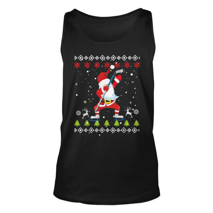 Dabbing Santa Hockey Ugly Christmas Sweater Xmas Tank Top