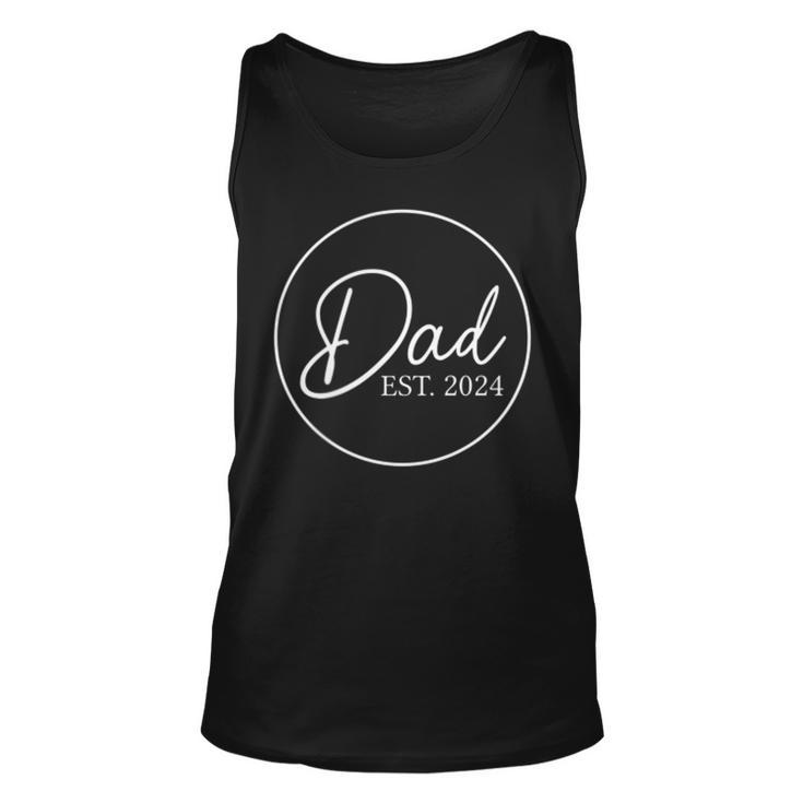 Dad 2024 Circle Pregnancy Announcement Father To Be 2024 Dad  Unisex Tank Top