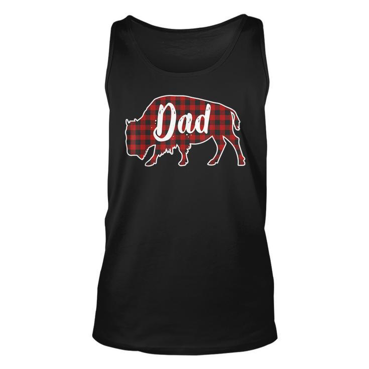 Dad Bison Buffalo Red Plaid Christmas Pajama Family Gift  Unisex Tank Top