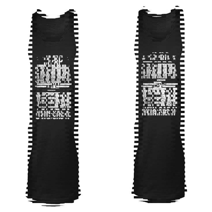 Im A Dad Grandpa And A Veteran Papa Husband Usa Flag Veteran Tank Top