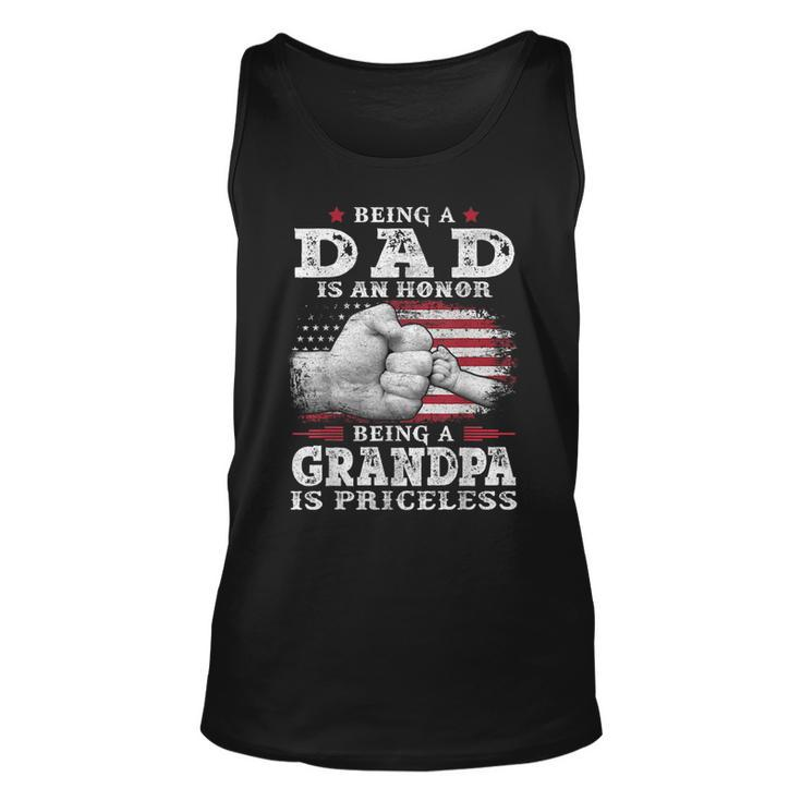 Being Dad Is An Honor Grandpa Is Priceless Flag First Pump Tank Top