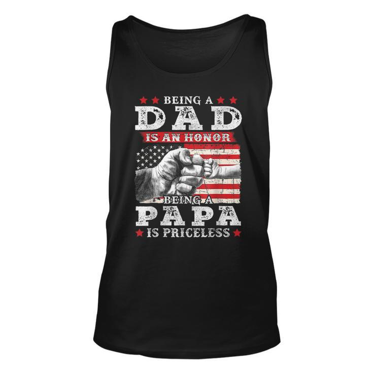 Being Dad Is An Honor Being Papa Is Priceless Usa Flag Tank Top