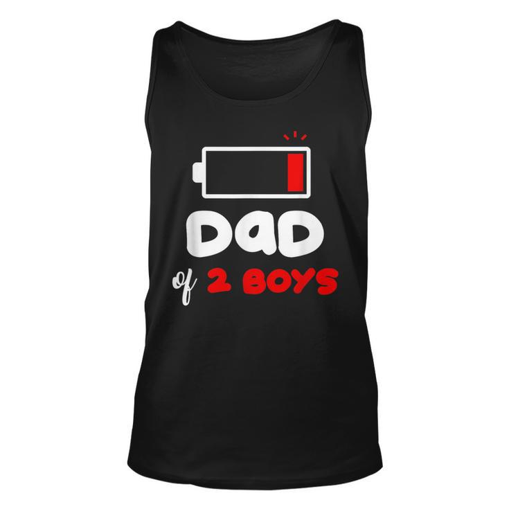 Dad Of 2 Boys Funny 2 Sons Daddy Of Two Boys Fathers Day Unisex Tank Top