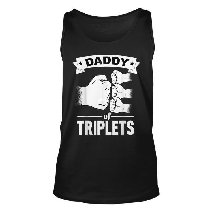 Dad Of Triplets Daddy Father Pregnancy Announcemet Tank Top