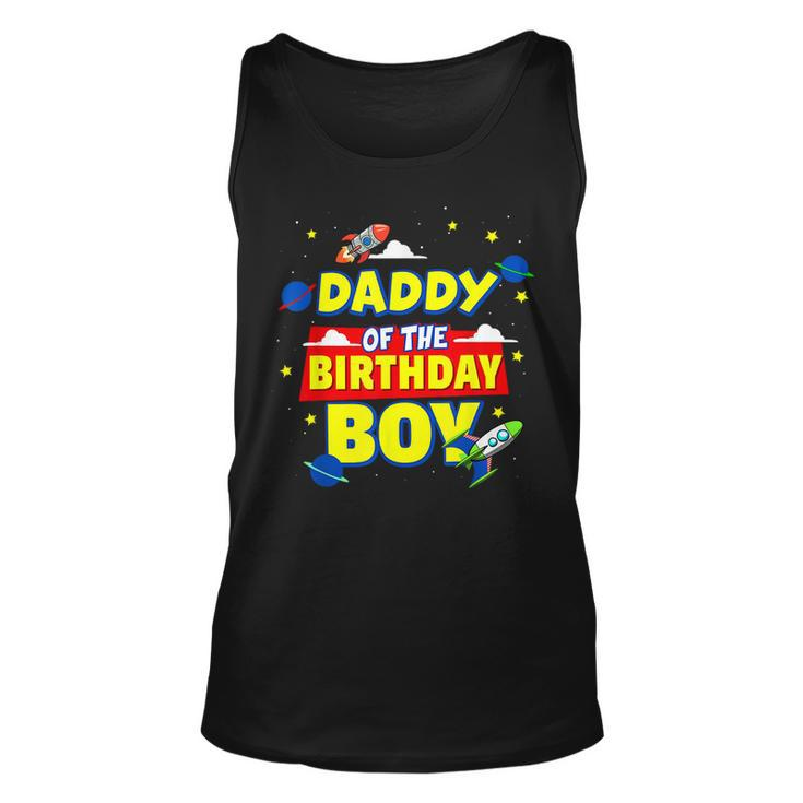Daddy Of The Birthday Astronaut Boy Outer Space Theme Party Unisex Tank Top