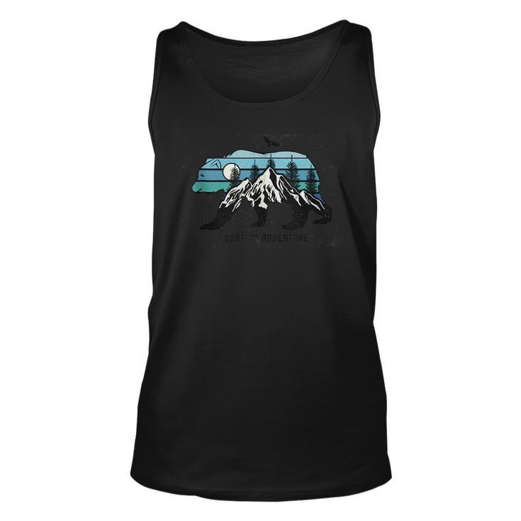 Dare To Adventure Walking Bear With A Mountain  Unisex Tank Top