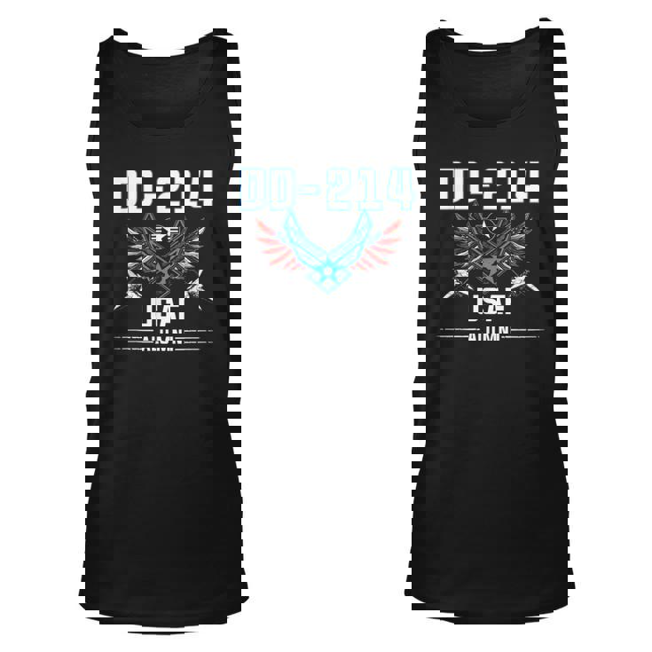 Dd-214 Us Air Force Alumni Us Flag Usaf Proud Air Force Unisex Tank Top