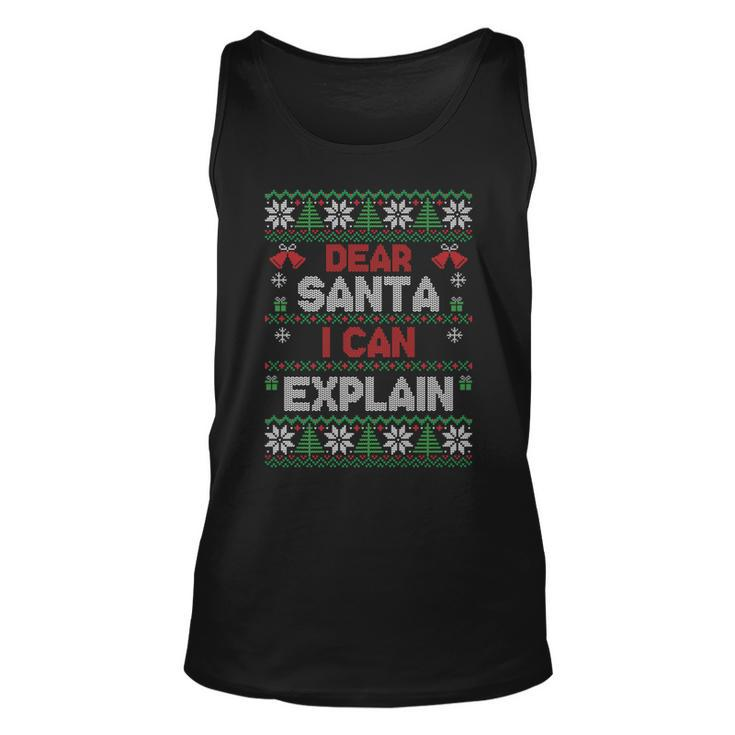 Dear Santa I Can Explain Ugly Christmas Sweater Tank Top