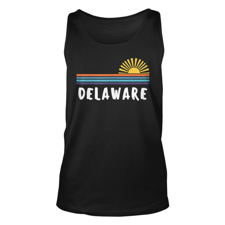 Delaware Home State Pride Retro Vintage Sunrise  Unisex Tank Top