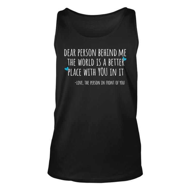 Depression & Suicide Prevention Awareness Person Behind Me Tank Top