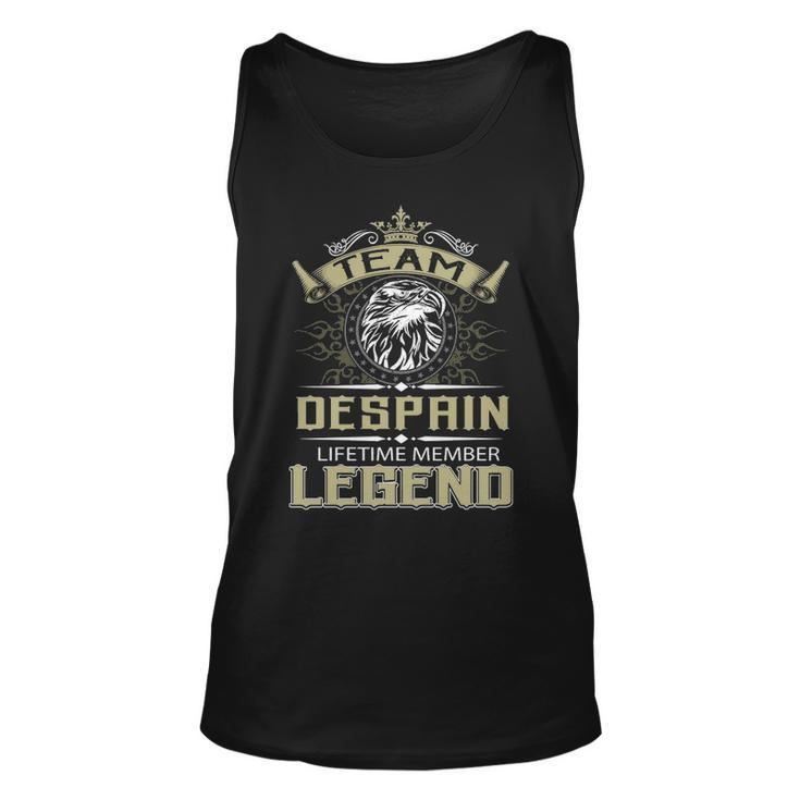 Despain Name Gift Team Despain Lifetime Member Legend V2 Unisex Tank Top