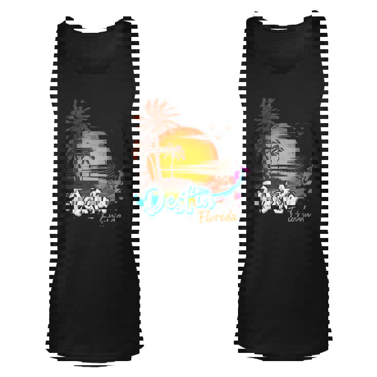 Destin Florida Beach Summer Vacation Palm Trees Sunset Men Florida & Merchandise Tank Top