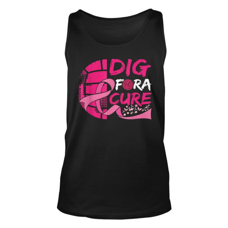 Dig For A Cure Breast Cancer Awareness Volleyball Pink  Unisex Tank Top