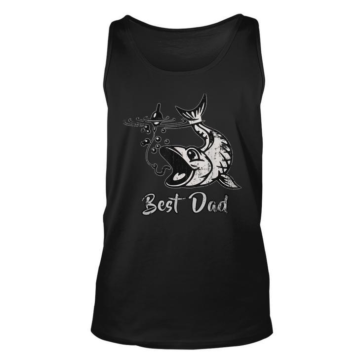 Distressed Fathers Day Best Dad Fishing Fish Father Tank Top