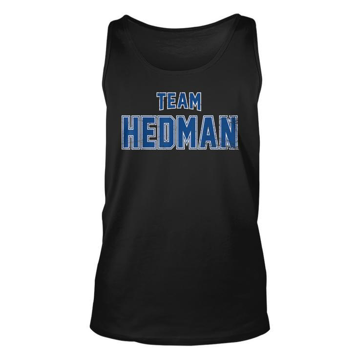Distressed Team Hedman Surname Gift Proud Family Last Name Unisex Tank Top