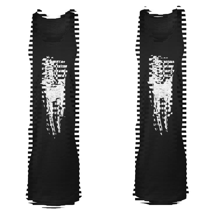 Dog Akita Silhoutte Of An Akita Dog With American Flag Background Unisex Tank Top