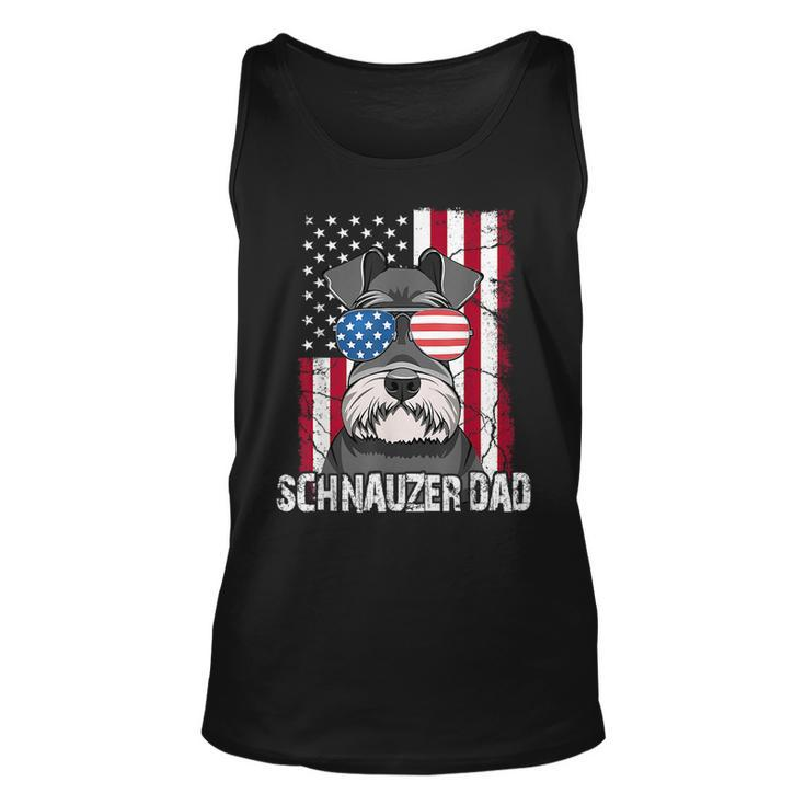 Dog Dad Fathers Day Gift Mini Schnauzer Usa Flag 4Th Of July  Unisex Tank Top