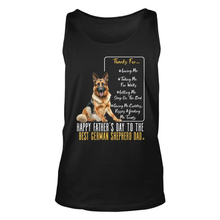 Dog Dad Happy Fathers Day To The Best German Shepherd Dad  Unisex Tank Top