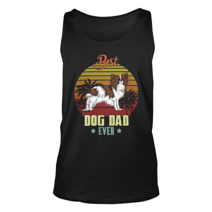 Dog Papillon Mens Best Papillon Dad Ever Daddy Dog Lover Owner Funny Unisex Tank Top