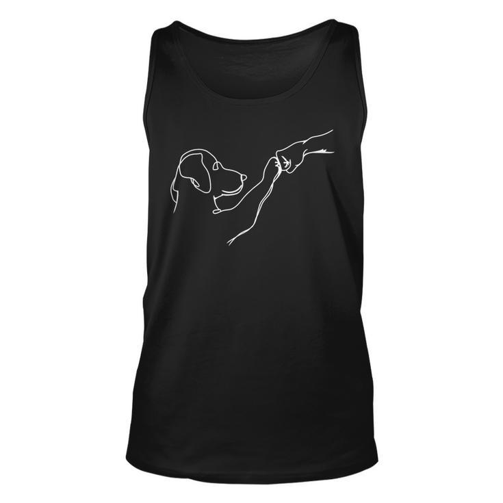 Dog And People Punch Hand Dog Man Friendship Bump Dogs Paw Tank Top