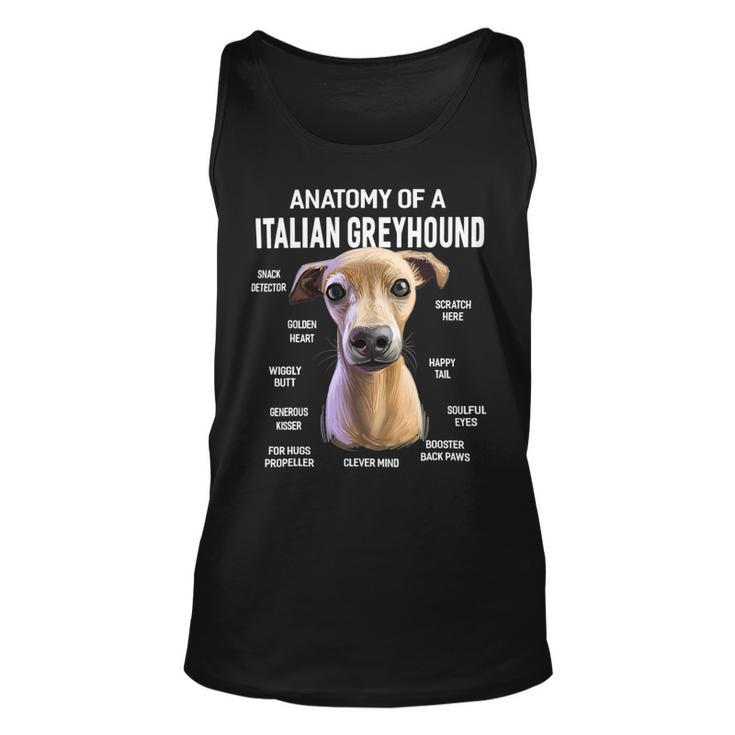 Dogs Anatomy Of A Italian Greyhound Dog Funny Gift Unisex Tank Top