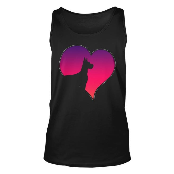 Dogs Great Dane Dog Pink Heart Love Gift For Women Unisex Tank Top