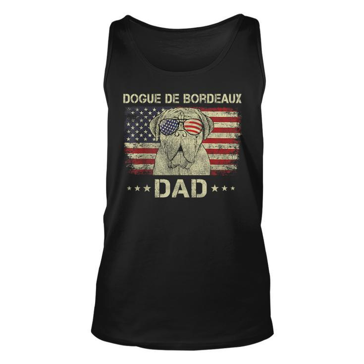 Dogue De Bordeaux Dad Dog Lovers American Flag 4Th Of July  Unisex Tank Top