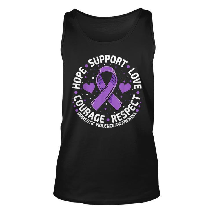 Domestic Violence Awareness Love Support Purple Ribbon Tank Top