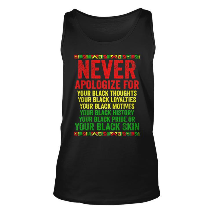 Dont Apologize For Your Blackness Junenth Black History  Unisex Tank Top