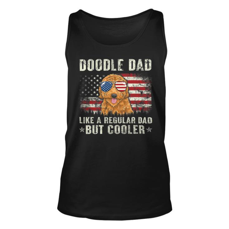 Doodle Dad Goldendoodle American Flag Fathers Day July 4Th Unisex Tank Top