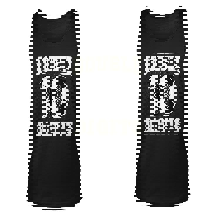 Double Digits Birthday Decorations Boy 10 Soccer 10Th Bday Tank Top