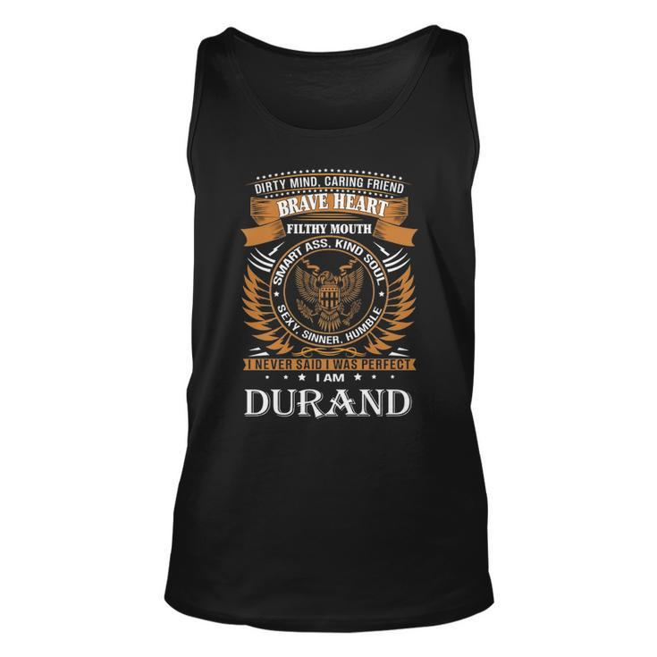 Durand Name Gift Durand Brave Heart V2 Unisex Tank Top
